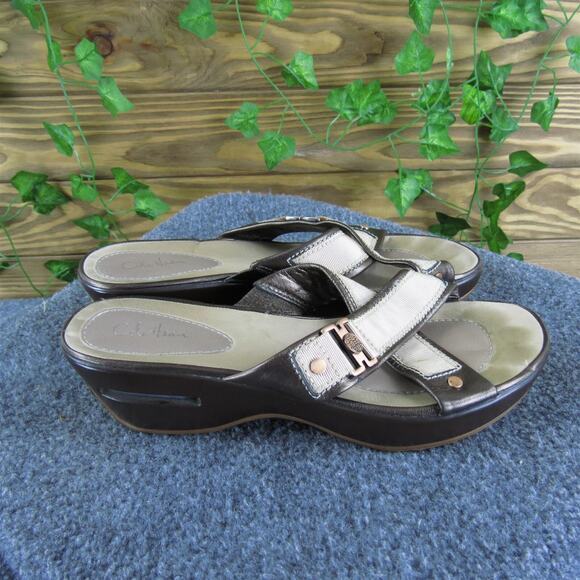 Cole Haan Women's NikeAir Slide Bronze Leather Sz 8.5 Medium Gently Used 2025 - Picture 3 of 6